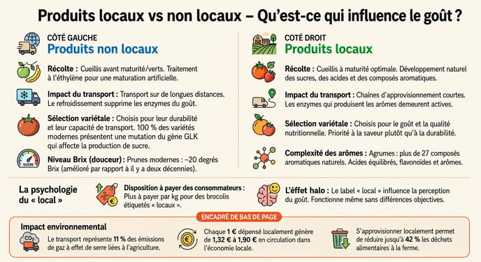 Produits locaux vs non locaux : comparaison des facteurs influençant le goût